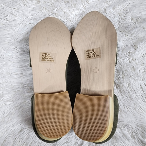 NWOB Journee Collection Olive Green D'Orsay Style Flats 10 - Picture 7 of 10